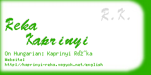 reka kaprinyi business card